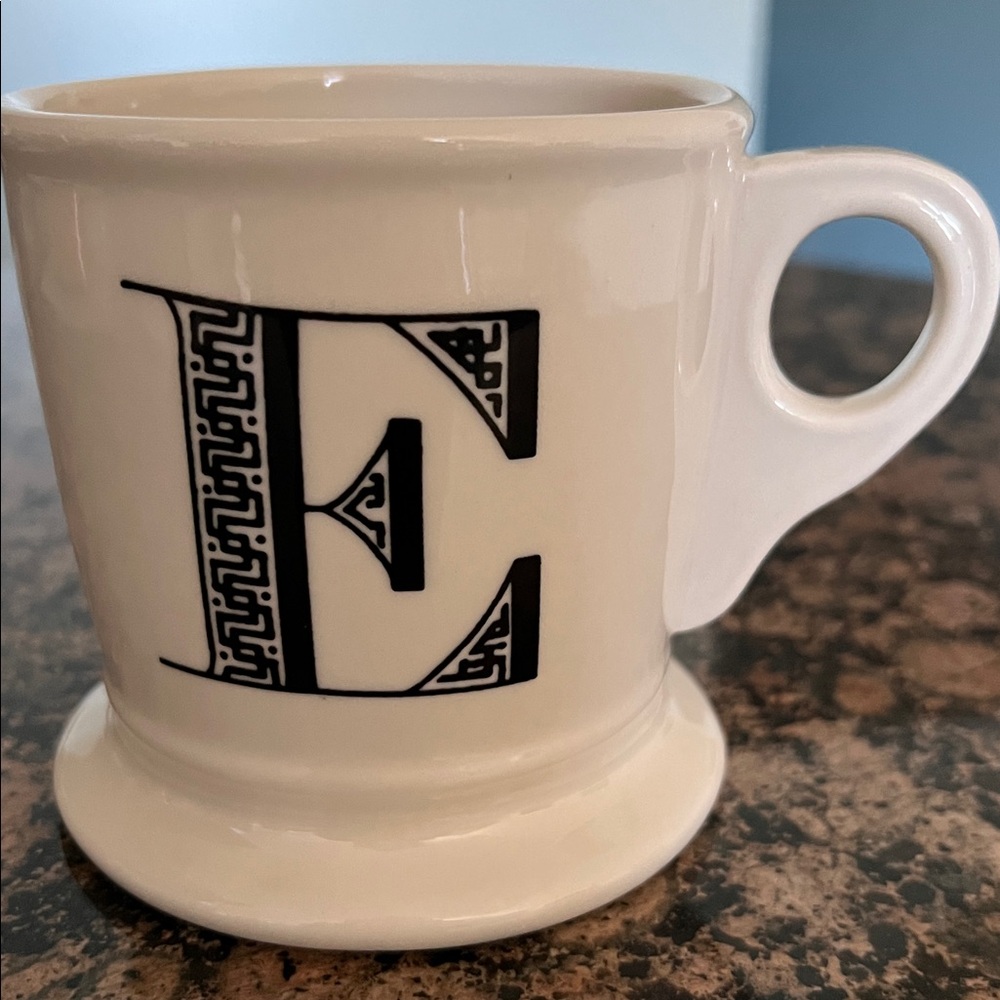 Anthropologie “E” Monogram Mugs Initial Letter
Coffee Cup Shaving Style